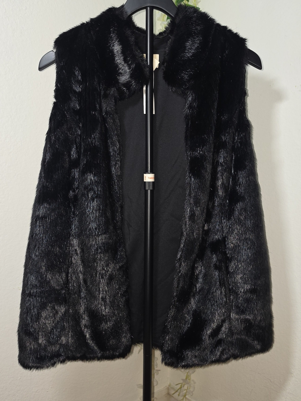 Chico's Black Faux Fur Vest